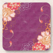 紫色と大きな花コースター コースター (正面)