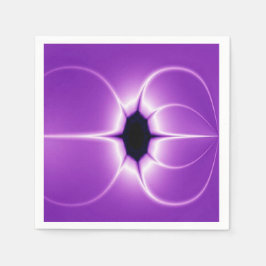 紫色と白色のフラクタル スタンダードカクテルナプキン
