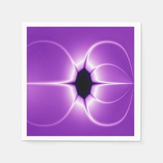 紫色と白色のフラクタル スタンダードカクテルナプキン (正面)