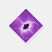 紫色と白色のフラクタル スタンダードカクテルナプキン (角)