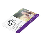 紫色と白色の大学院パーティー招待状磁石 マグネット (左側)