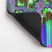 紫色と緑色のフラクタルオーガニックルマウスパッド マウスパッド (コーナー)