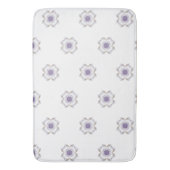 紫色と金ゴールドのフローラルックフラクタルアートタイル バスマット (正面縦)