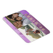 紫色と金ゴールドのBeメリー抽象芸術複数写真 マグネット (右側)