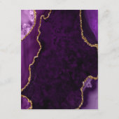 紫色と金ゴールド結婚のイベントの順序Encl エンクロージャーカード (裏面)