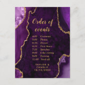 紫色と金ゴールド結婚のイベントの順序Encl エンクロージャーカード (正面)