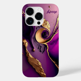 紫色と金ゴールド色で特別に設計された Case-Mate iPhone 14 PROケース