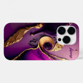 紫色と金ゴールド色で特別に設計された Case-Mate iPhoneケース (裏面 (横))