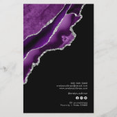 紫色と銀の瑪瑙の価格表フライヤー チラシ (裏面)