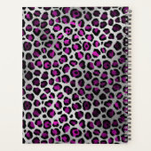 紫色と銀箔ヒョウのブラシストローク プランナー手帳 (裏面)