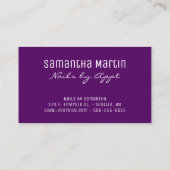 紫色と銀箔ヒョウのブラシストローク 名刺 (裏面)