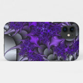 紫色と銀色の胸郭フラクタル電話ケース Case-Mate iPhoneケース (裏面(横))