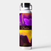 紫色と黄色のバースト ウォーターボトル (背面)