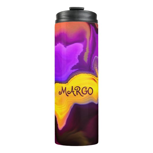 紫色と黄色のバースト タンブラー (正面)