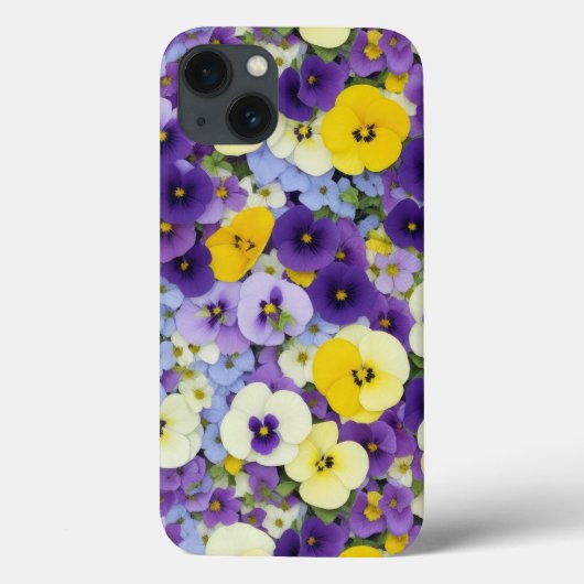 紫色と黄色のパンジーの花の電話ケース Case-Mate iPhoneケース (裏面)