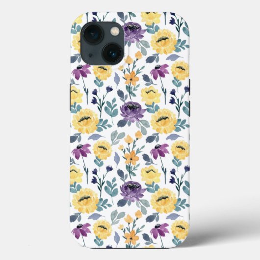 紫色と黄色の水色の花 Case-Mate iPhoneケース (裏面)