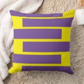 紫色と黄色の線 クッション (ブランケット)