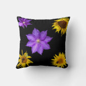 紫色と黄色の花の装飾用クッション クッション (裏面)