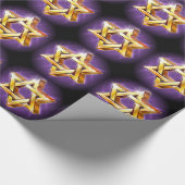 紫色と黒のStar of David Wrapping紙 ラッピングペーパー (角)