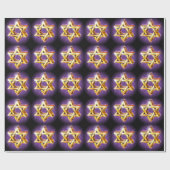 紫色と黒のStar of David Wrapping紙 ラッピングペーパー (フラット)