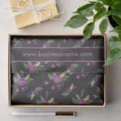 紫色と黒色の花模様のカスタム文字 薄葉紙 (ギフト)