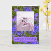 紫色によっては写真のバースデー・カードが開花します カード (黄色い花)