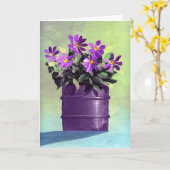 紫色によっては引っ越し祝いパーティーの新しい家が開花します カード (黄色い花)