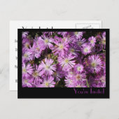 紫色によっては郵便はがきが開花します インビテーションポストカード (正面/裏面)