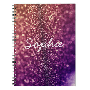 紫色によって示されるSOPHIEの水晶グリッターのノート ノートブック