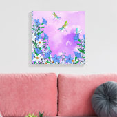 紫色にトンボの花 キャンバスプリント (インサイチュ (リビング))