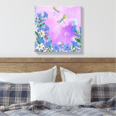紫色にトンボの花 キャンバスプリント (インサイチュ (寝室))