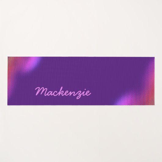 紫色に名前を付けたピンクのドット王室の模様 ヨガマット (正面(横))