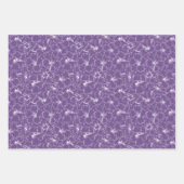 紫色に咲く白いハイビスカスの花 ラッピングペーパーシート (正面3)