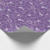 紫色に咲く白いハイビスカスの花 ラッピングペーパー (角)