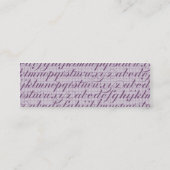 紫色に文字を入れるエレガントなヴィンテージの原稿のタイポグラフィ スキニー名刺 (裏面)