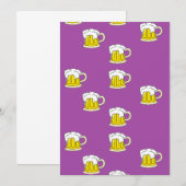 紫色に泡立てたビールカップ アドバイスカード (正面/裏面)