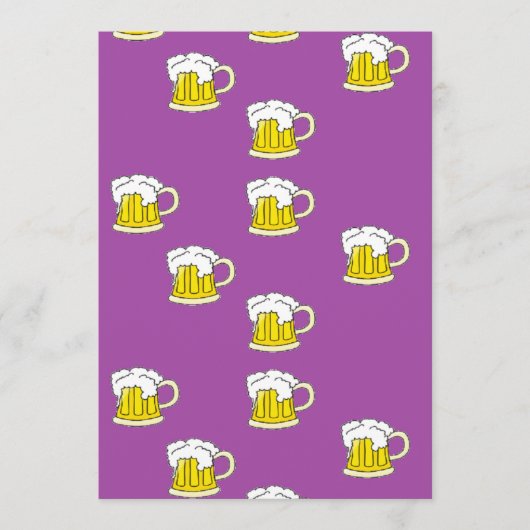 紫色に泡立てたビールカップ アドバイスカード (正面)