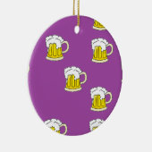 紫色に泡立てたビールカップ セラミックオーナメント (右)