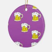 紫色に泡立てたビールカップ セラミックオーナメント (左)