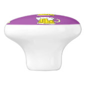 紫色に泡立てたビールカップ セラミックノブ (側面)