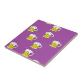 紫色に泡立てたビールカップ タイル (側面)