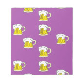 紫色に泡立てたビールカップ ノートパッド (正面)