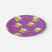 紫色に泡立てたビールカップ ペーパープレート (アングル)