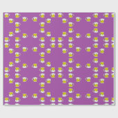 紫色に泡立てたビールカップ ラッピングペーパー (フラット)