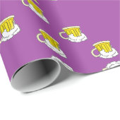 紫色に泡立てたビールカップ ラッピングペーパー (ロールコーナー)