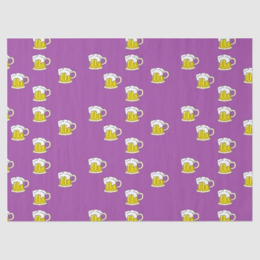 紫色に泡立てたビールカップ 薄葉紙 (正面)