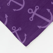 紫色のいかりパターン フリースブランケット (角)