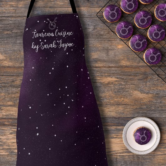 紫色のうるま〔占星術の〕十二宮図標識コンステレーションエプロン エプロン