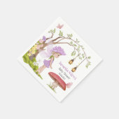 紫色のおとぎフローラおとぎ話ベビーシャワー スタンダードカクテルナプキン (角)