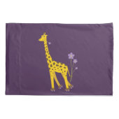 紫色のおもしろいなローラースケートで滑るのキリン 枕カバー (裏面)